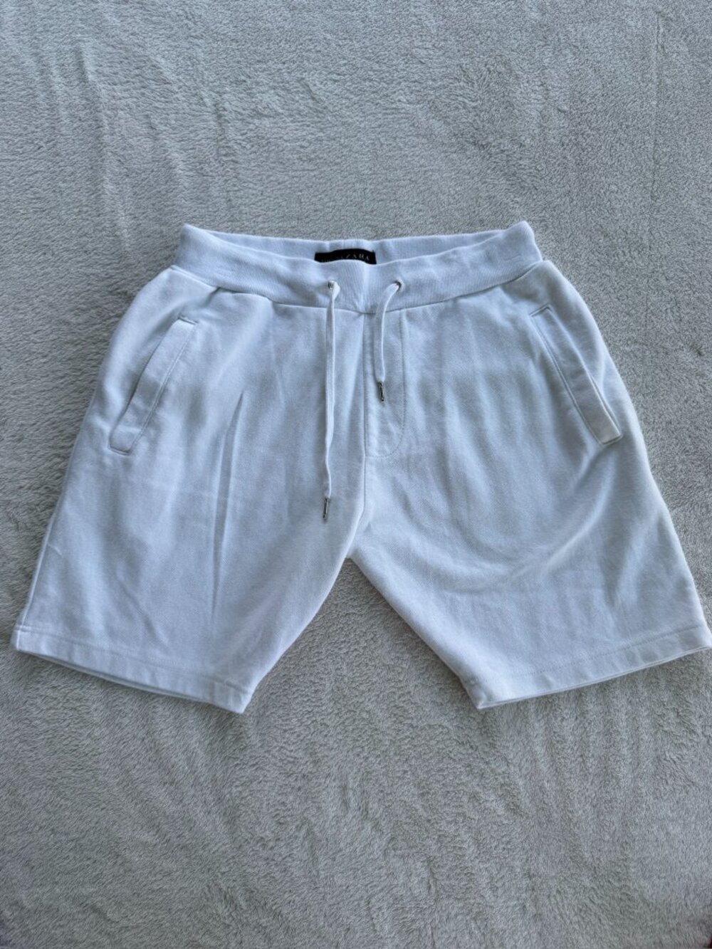 Zara Men's White Essential Cotton Sweat Shorts Size L